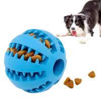 Pelota Dispensador Limpiador Dental para Perros y Gatos de Goma Azul