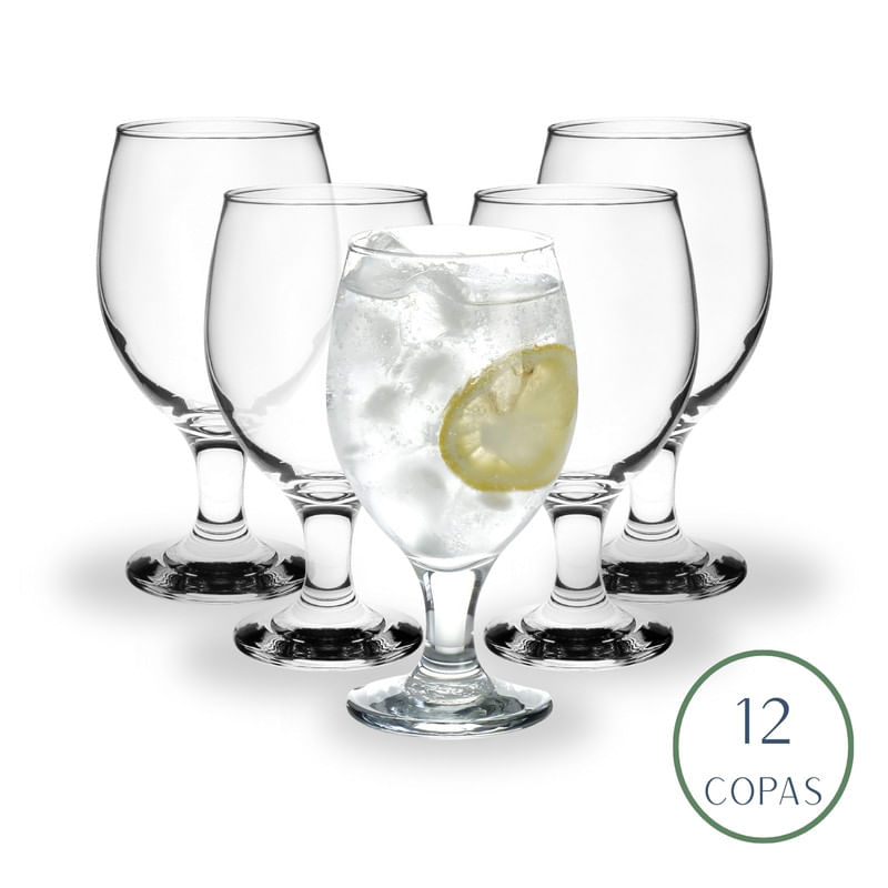 Copas Gallant Vino Tinto 250ml Nadir X12 Copas Tallo Corto