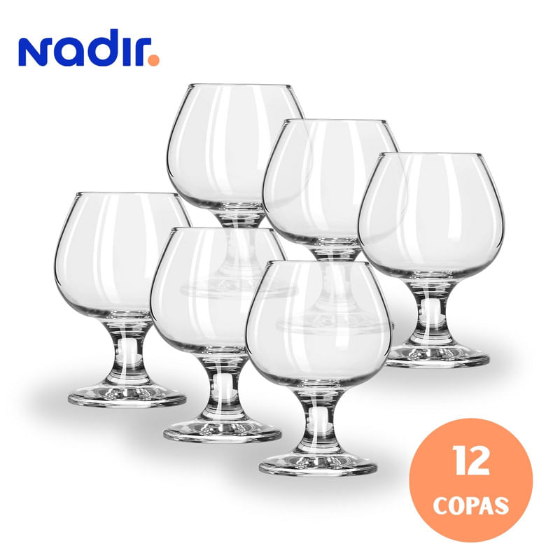 Copa Coñac Windsor 330ml Vidrio Nadir X12 Copas Brandy