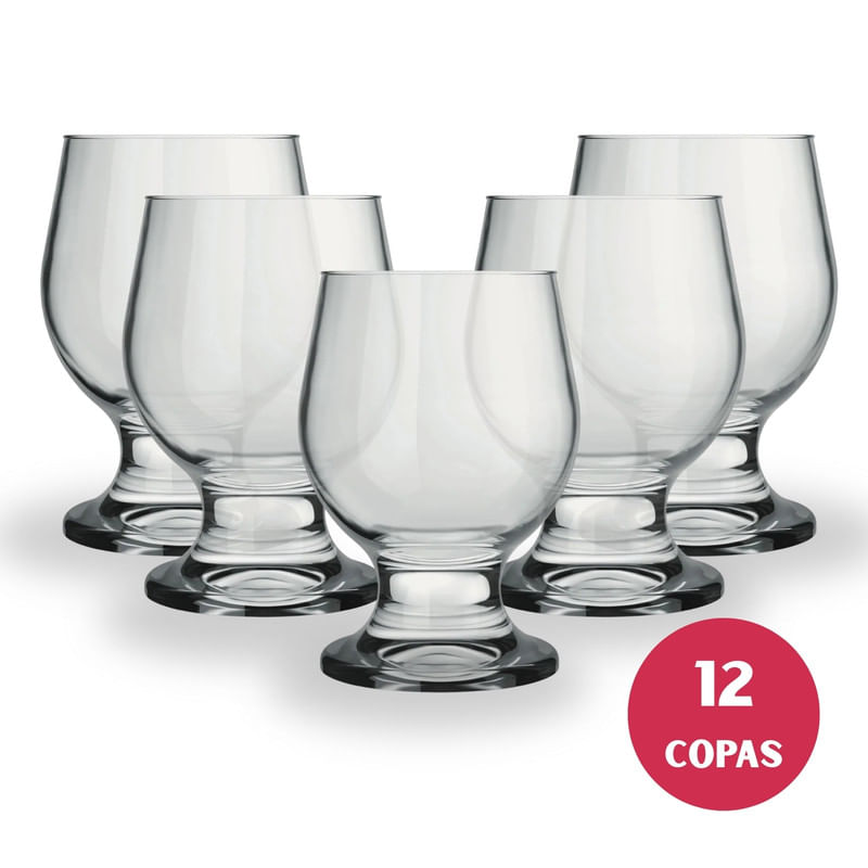 Copa Paulista para Agua 250ml Resistente, 12 Copas Nadir