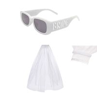 Set novia despedida de soltera lentes grabados bride y velo blanco