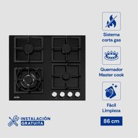 Encimera Vidrio Templado Sole A Gas 59cm SOLCO040 - OFERTA!