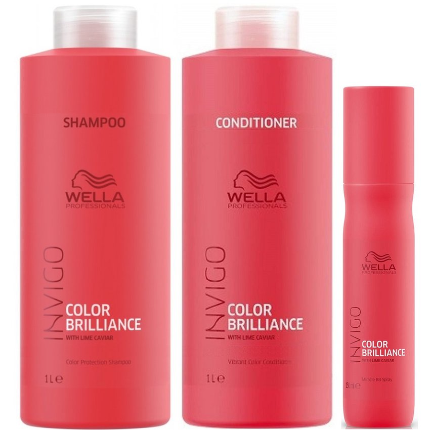 Shampoo 1000ml + Acondicionador + Spray Wella Invigo Brilliance