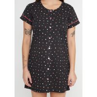 Camisola Pijama Mujer 71.1076 Kayser Manga Corta Algodón Negro