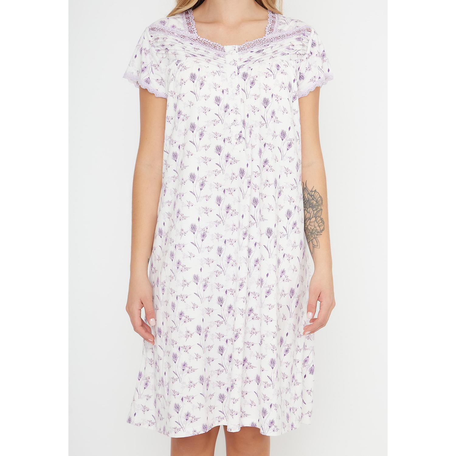 Camisola Pijama Mujer 71.1073 Kayser Manga Corta Algodón Lila