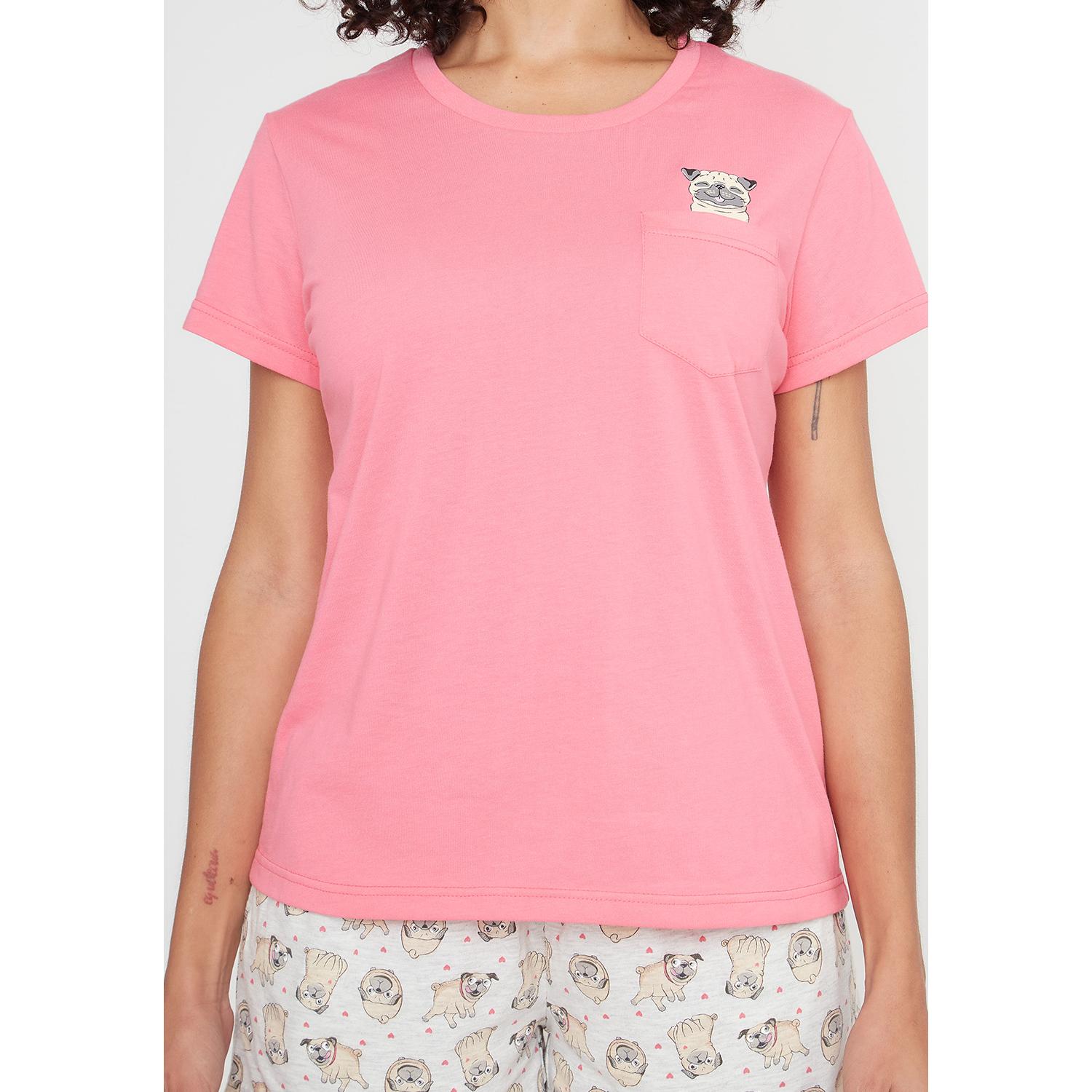 Pijama Short Mujer 70.1081 Kayser Algodón Fucsia