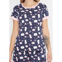 Pijama Short Mujer 70.1099 Kayser Algodón Azul