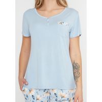 Pijama Short Mujer Kayser 70.1080 Viscosa Celeste
