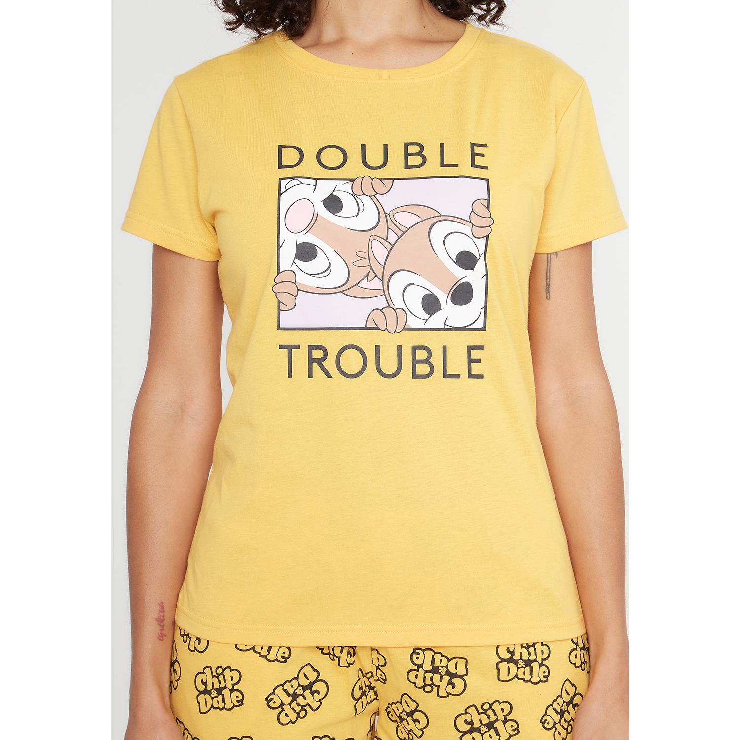 Pijama Short Mujer D7065 Kayser Algodón Amarillo