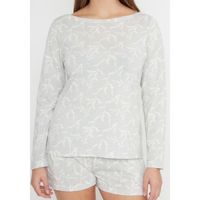 Pijama Short Mujer 70.1086 Kayser Algodón Gris