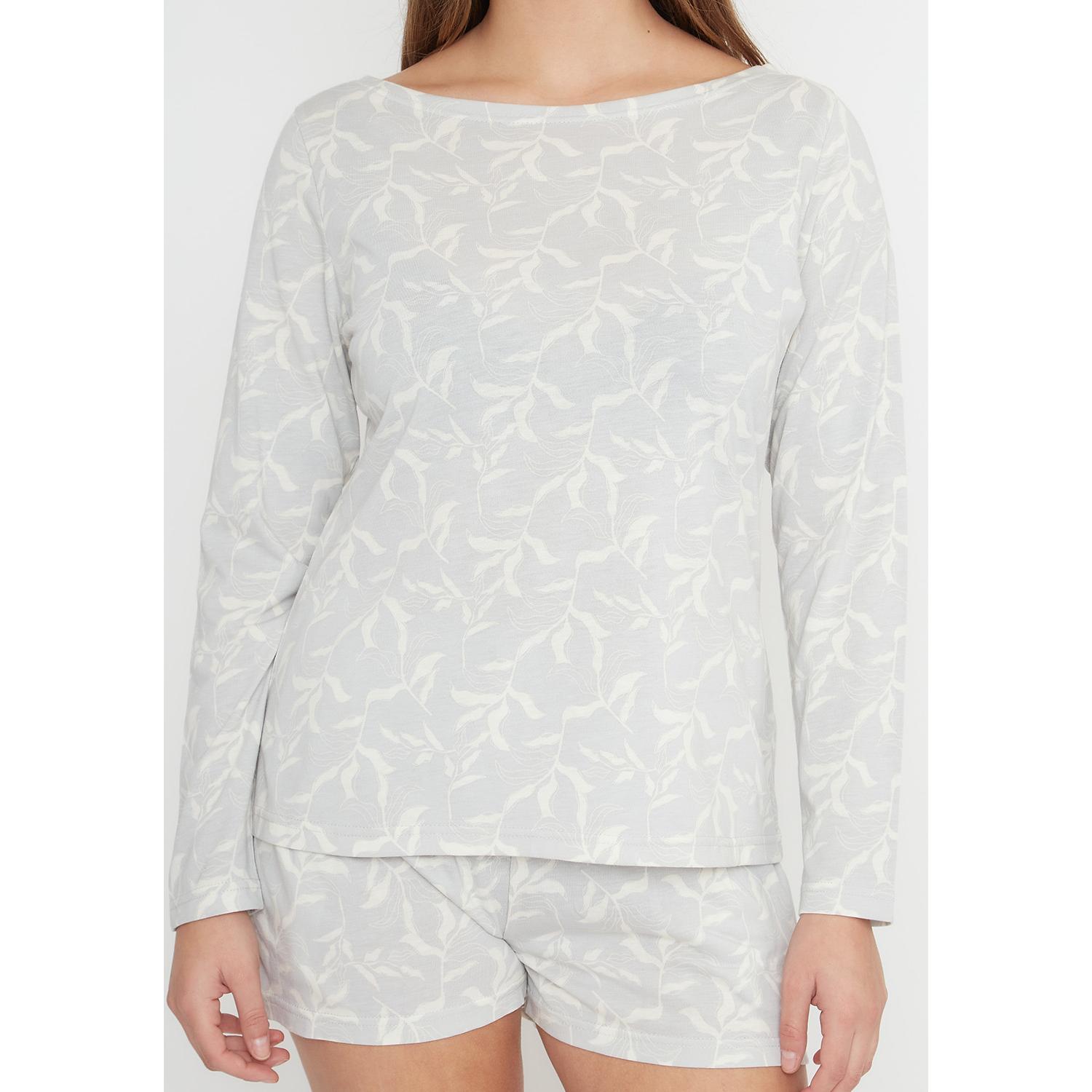 Pijama Short Mujer 70.1086 Kayser Algodón Gris
