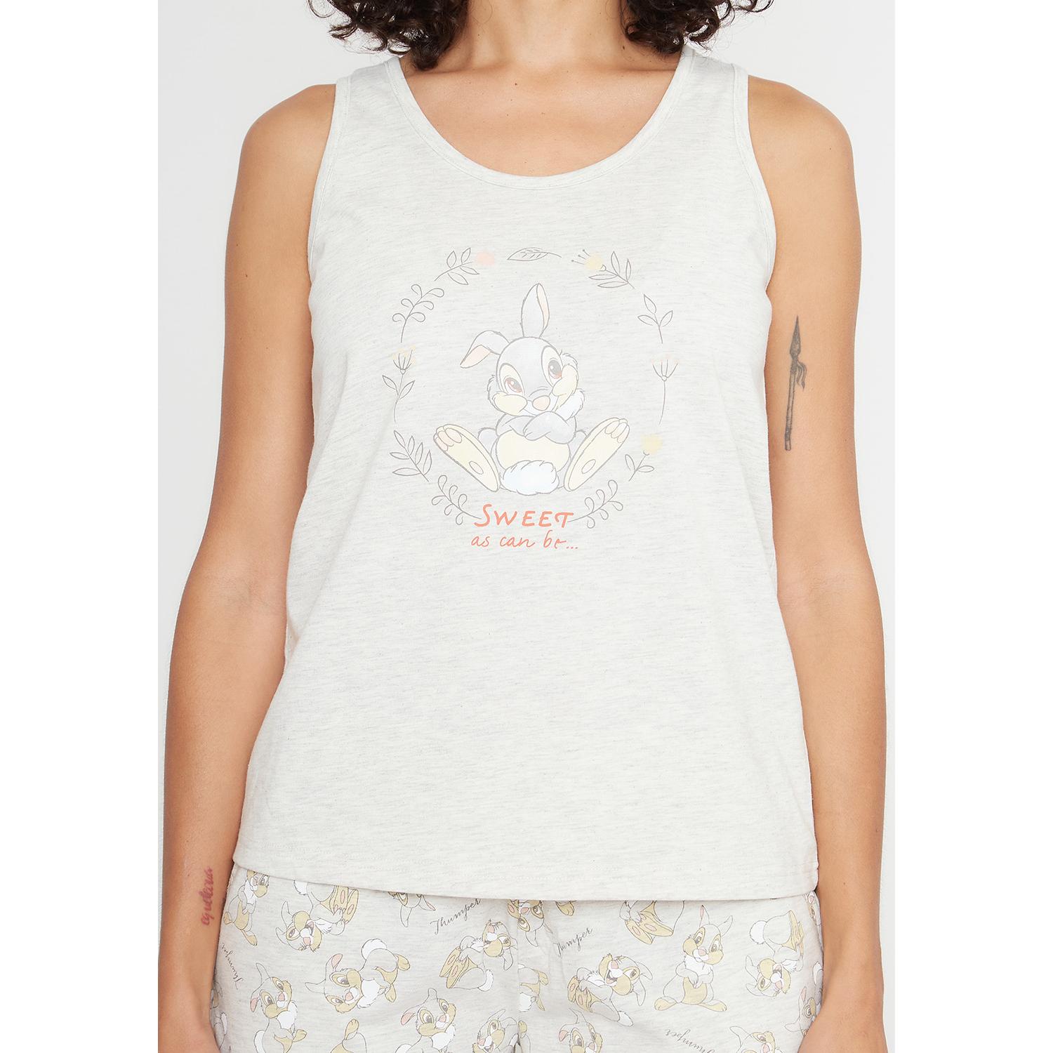 Pijama Short Mujer D7070 Kayser Algodón Gris