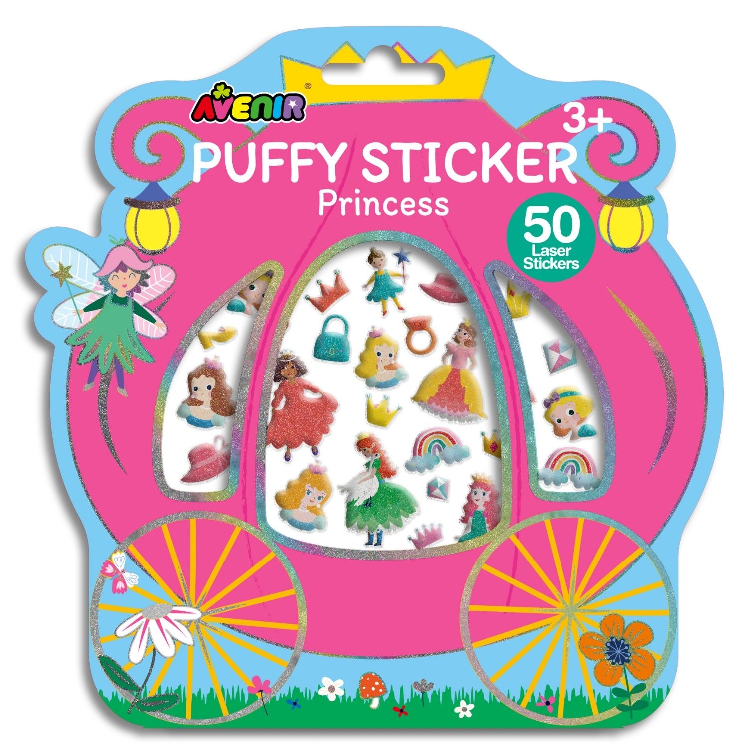 Stickers Puffy Avenir Princesas 50 Piezas