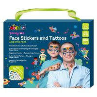 Set De Stickers Faciales Y Tatuajes Temporales Avenir Superhéroes 137 Piezas