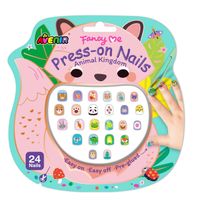Stickers A Presión Para Uñas Avenir Reino Animal 24 Piezas
