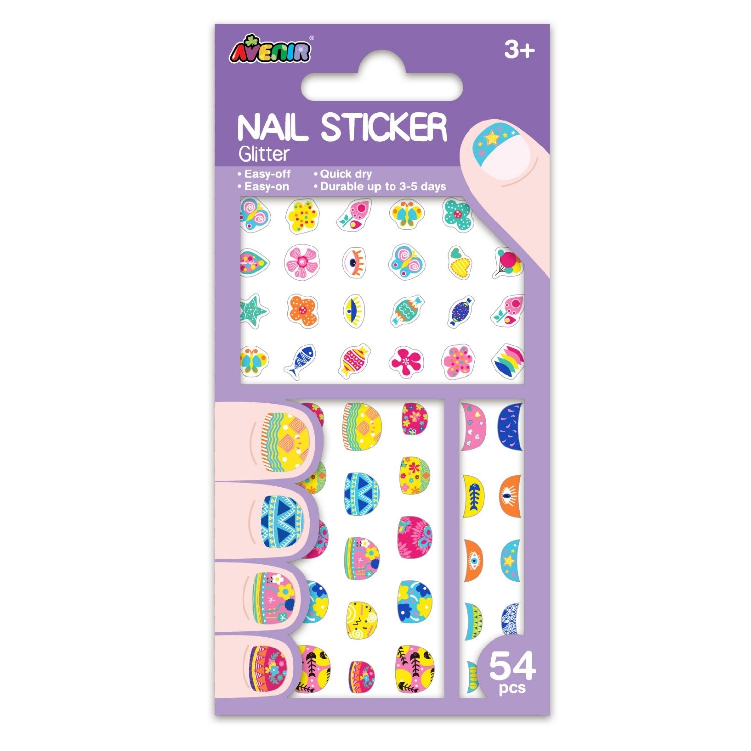 Stickers Temporales Para Uñas Avenir Flores 38 Piezas