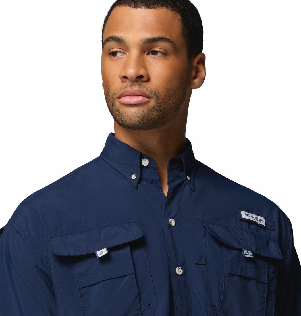Camisa Para Hombre Manga Corta PFG Bahama™ II Azul Vestuario