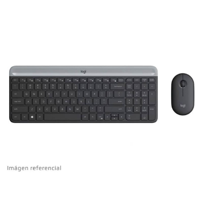Teclado Logitech + Mouse Mk470 Wireless Slim Usb Black