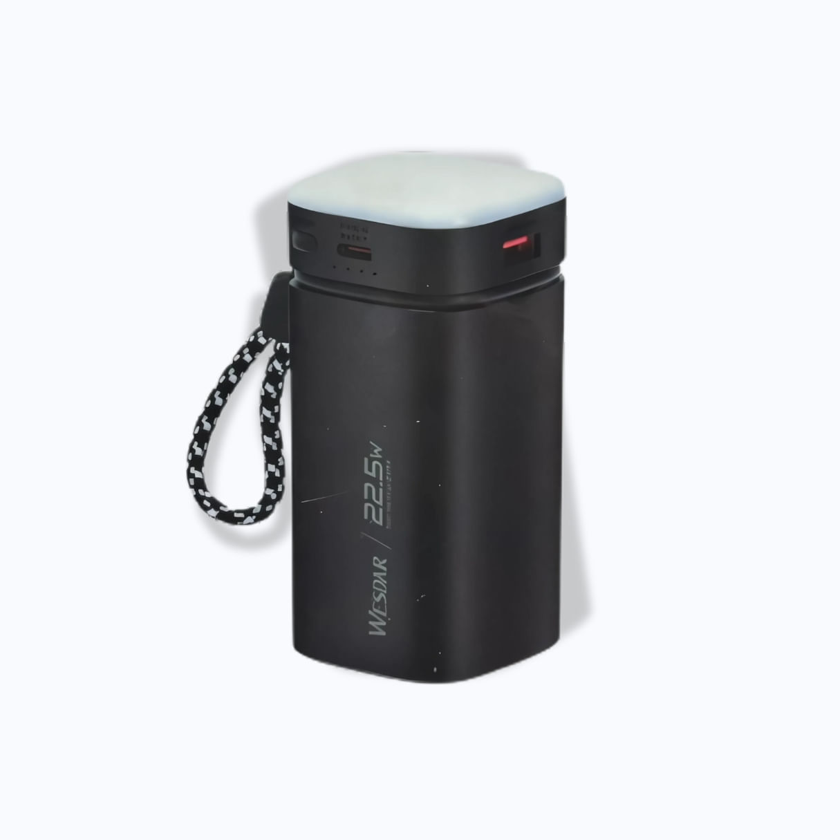 Wesdar - Power Bank 22.5W PD LED Fast Charge c/cable lightning y Type-C 20000mAh - Negro