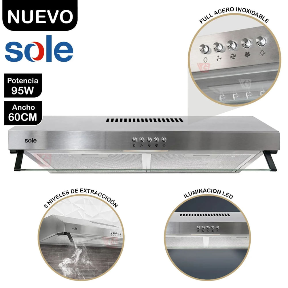 Campana Extractora Sole TURE15COV2 60cm