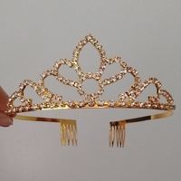 Corona tiara mediana diadema dorado cumpleaños quinceañero novia fiesta princesa Snow