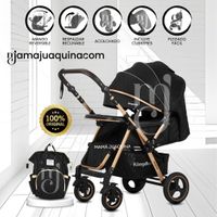 Coche Cuna «TURQUIA PREMIUM» con Mochila Pañalera Negro
