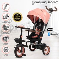 Triciclo Guiador Plegable «FOLDING» con Bluetooth Rosa