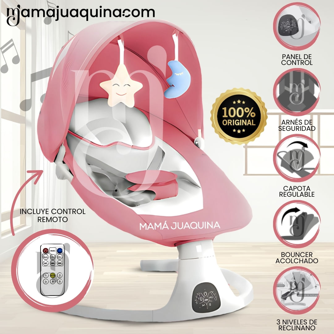 Silla Mecedora Didactica «STAR» con Bluetooth Rosa