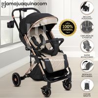 Coche Maleta de Lujo «CORAL» Mango Reversible Beige