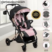 Coche Maleta de Lujo «CORAL» Mango Reversible Rosa