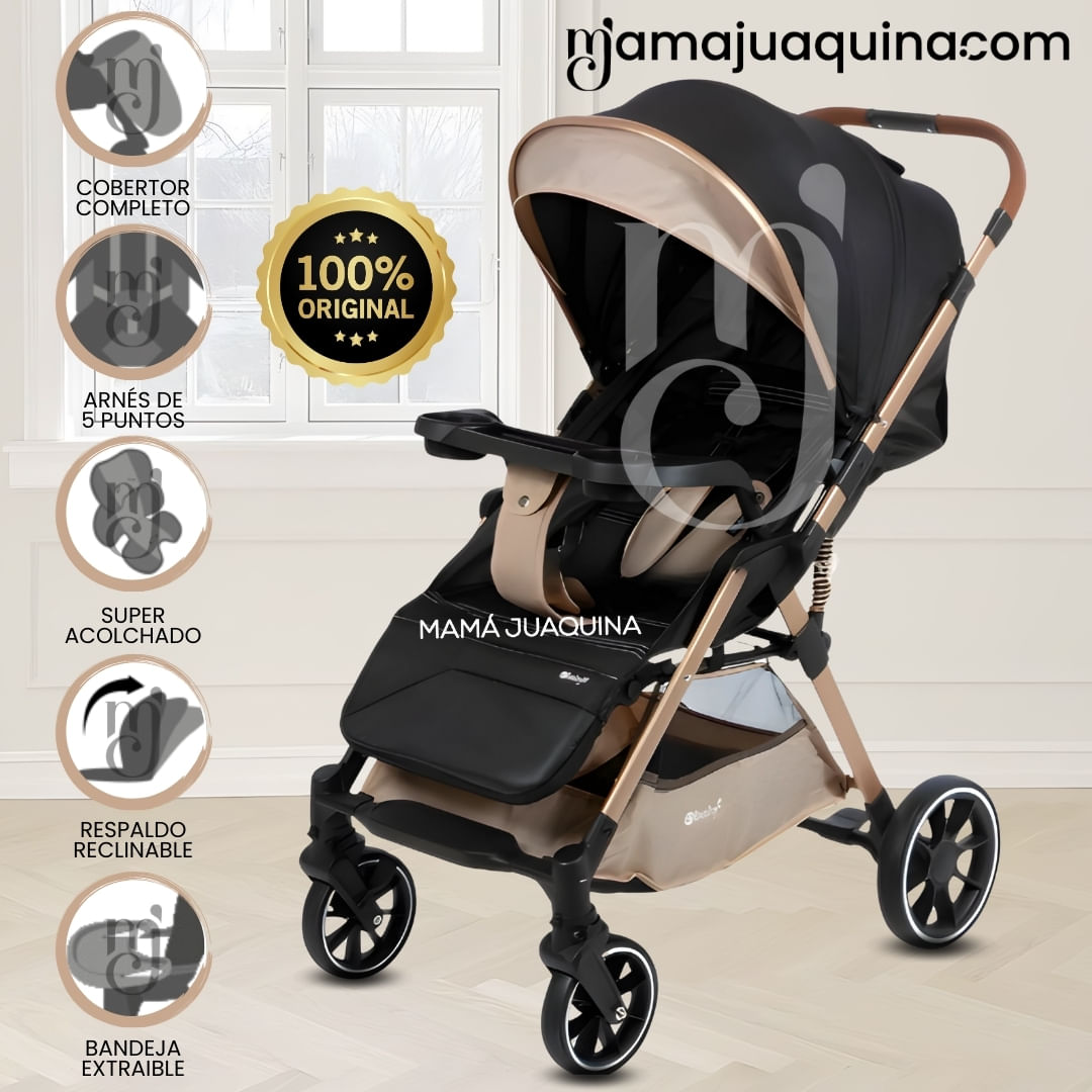 Coche Maleta de Lujo «WIN» con Bandeja de Comer Beige