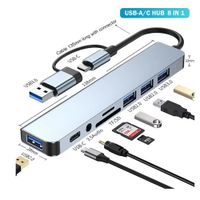 Adaptador Multipuerto Tipo USB C 8 en 1
