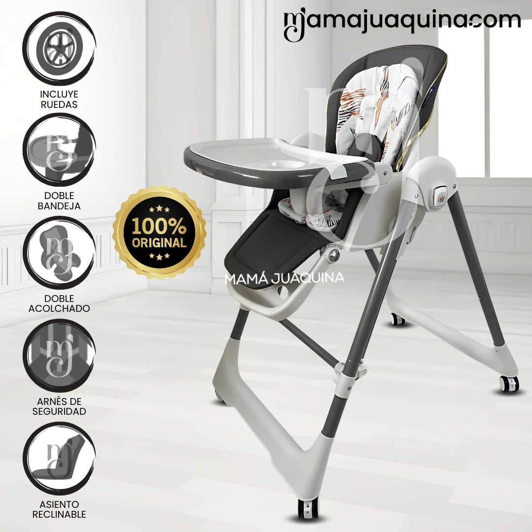 Silla de Comer Columpio 2 en 1 «KING» Edición Limitada Negro