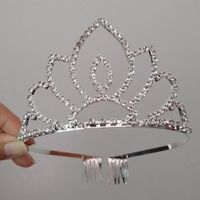 Corona tiara alta diadema plateado cumpleaños quinceañero novia fiesta princesa Flori