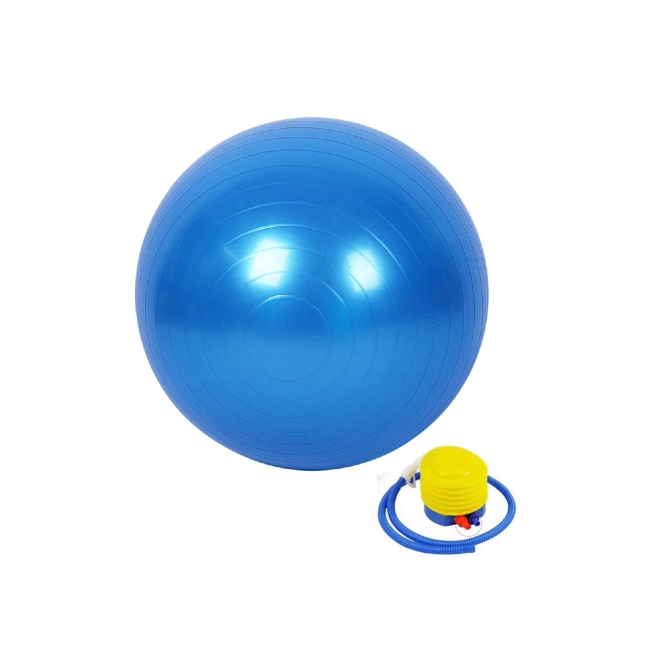 Pelota De Yoga - Pilates 65 Cm Importada C/ Inflador Azul