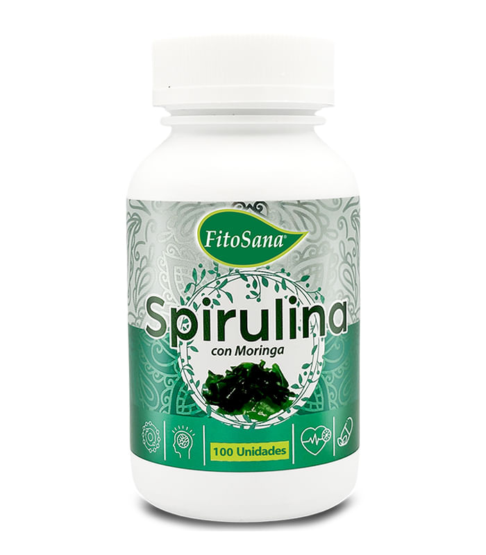 SPIRULINA CON MORINGA FITOSANA - FRASCO 100U