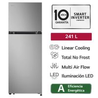 Refrigeradora LG 241L No Frost VT24BPY Plateado