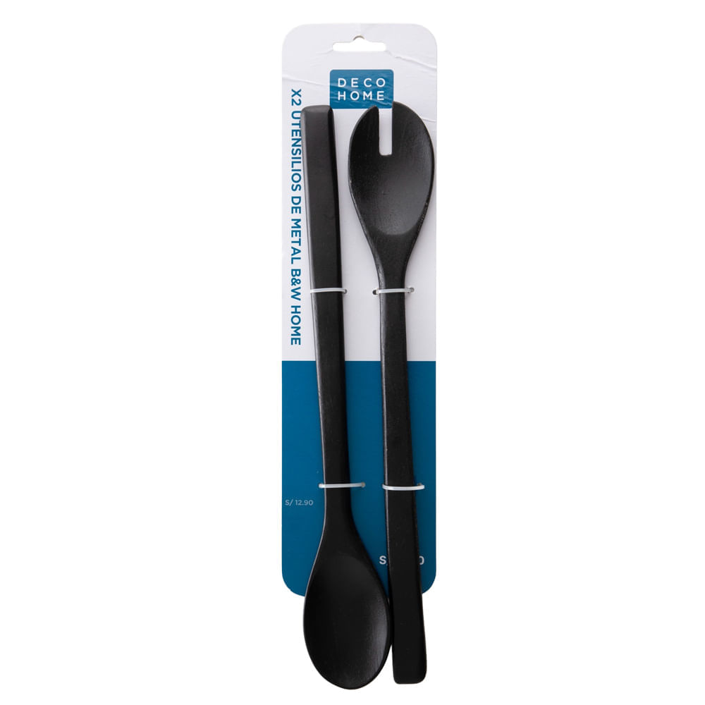 Set DECO HOME X2 Utensilios De Metal B&W