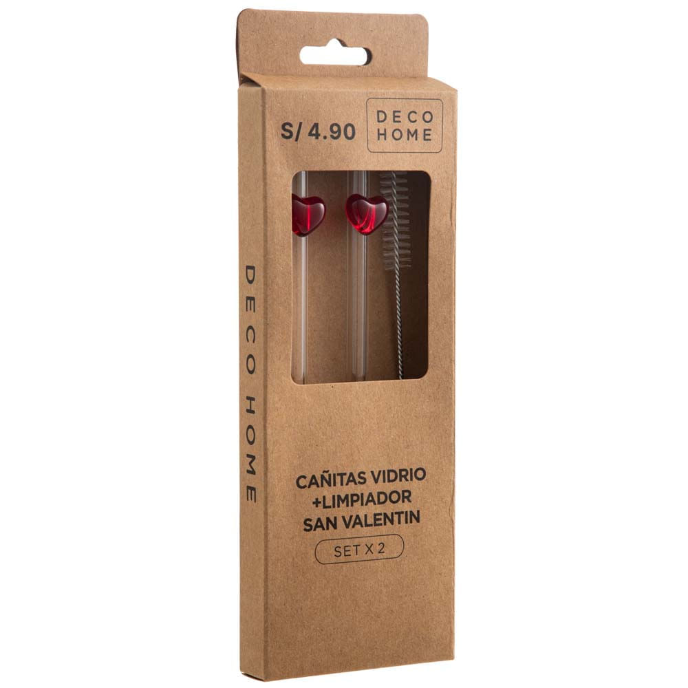 Set DECO HOME x2 Cañitas Vidrio+Limpia Sv