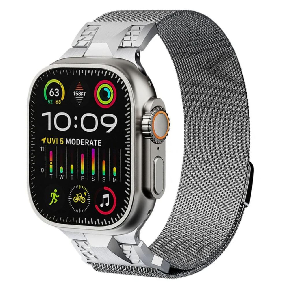 Correa Acero Milanese Loop Ultra Para Apple Watch 44/45/46/49mm Silver