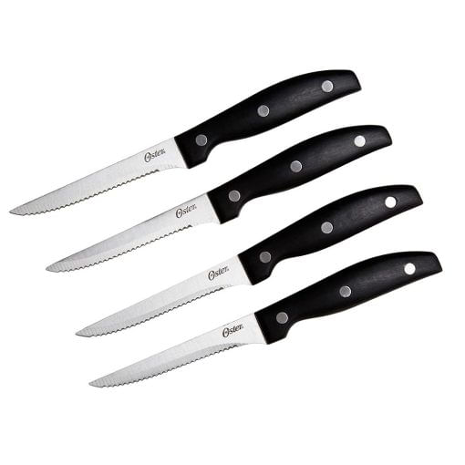 Set de Cuchillos Oster® 4Pzs GRANGER Acero Inoxidable Negro 75681 04 -!OFERTA!
