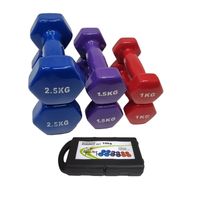 Pesas Mancuernas de vinil Maletin 10 kg - LLega par de 1, 1.5 y 2.5 kg
