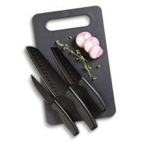 Set de cuchillos Oster® 3Pz + tabla de picar 92287 04 - Negro !OFERTA!