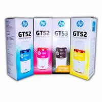 Pack Tinta Hp Gt52 Gt53 Kit Negro Cyan Amarillo Magenta