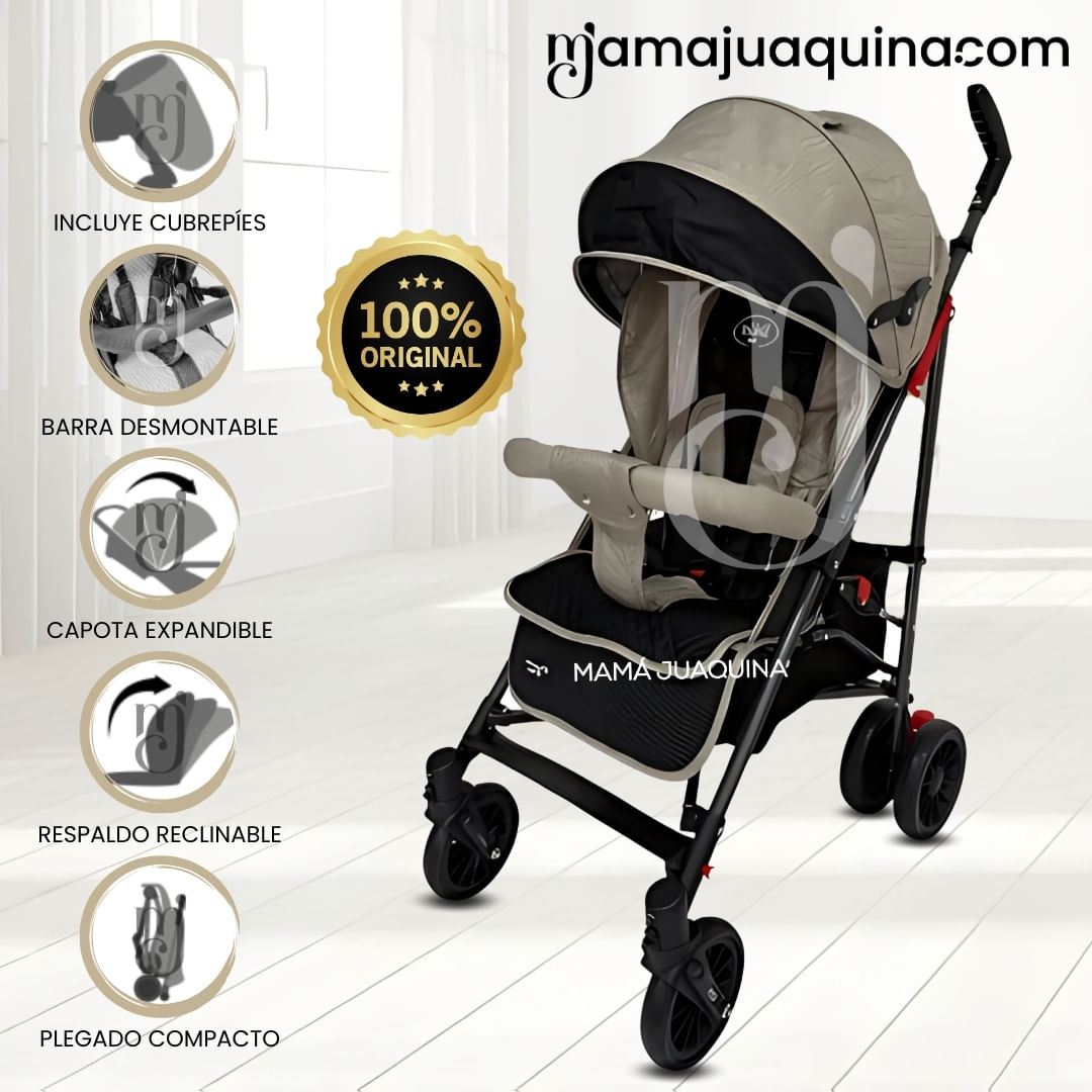 Coche Bastón de Lujo «RAYO PLUS» Mango Giratorio Beige