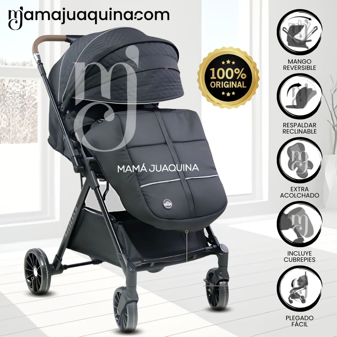 Coche Maleta de Lujo «MARSELLA» Mango Reversible Negro