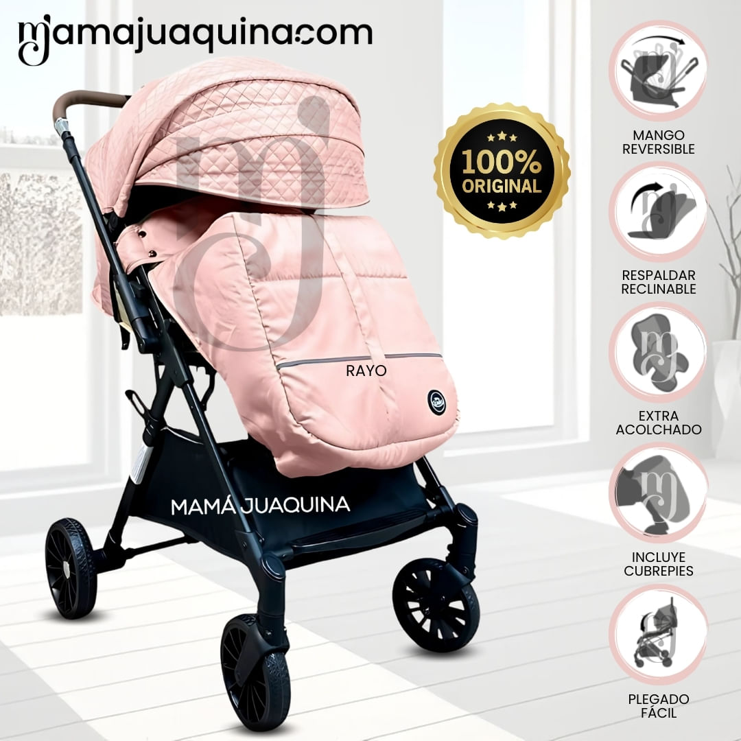 Coche Maleta de Lujo «MARSELLA» Mango Reversible Rosa