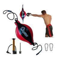 Pera Loca Box Con Inflador Boxeo Artes Marciales Agilidad Reflejos Rojo