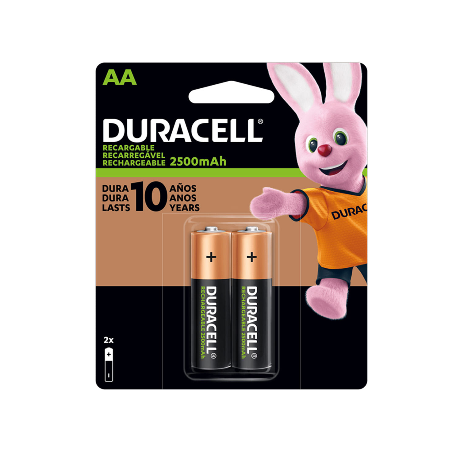 Pilas recargables AA x2 Duracell 2500mAh