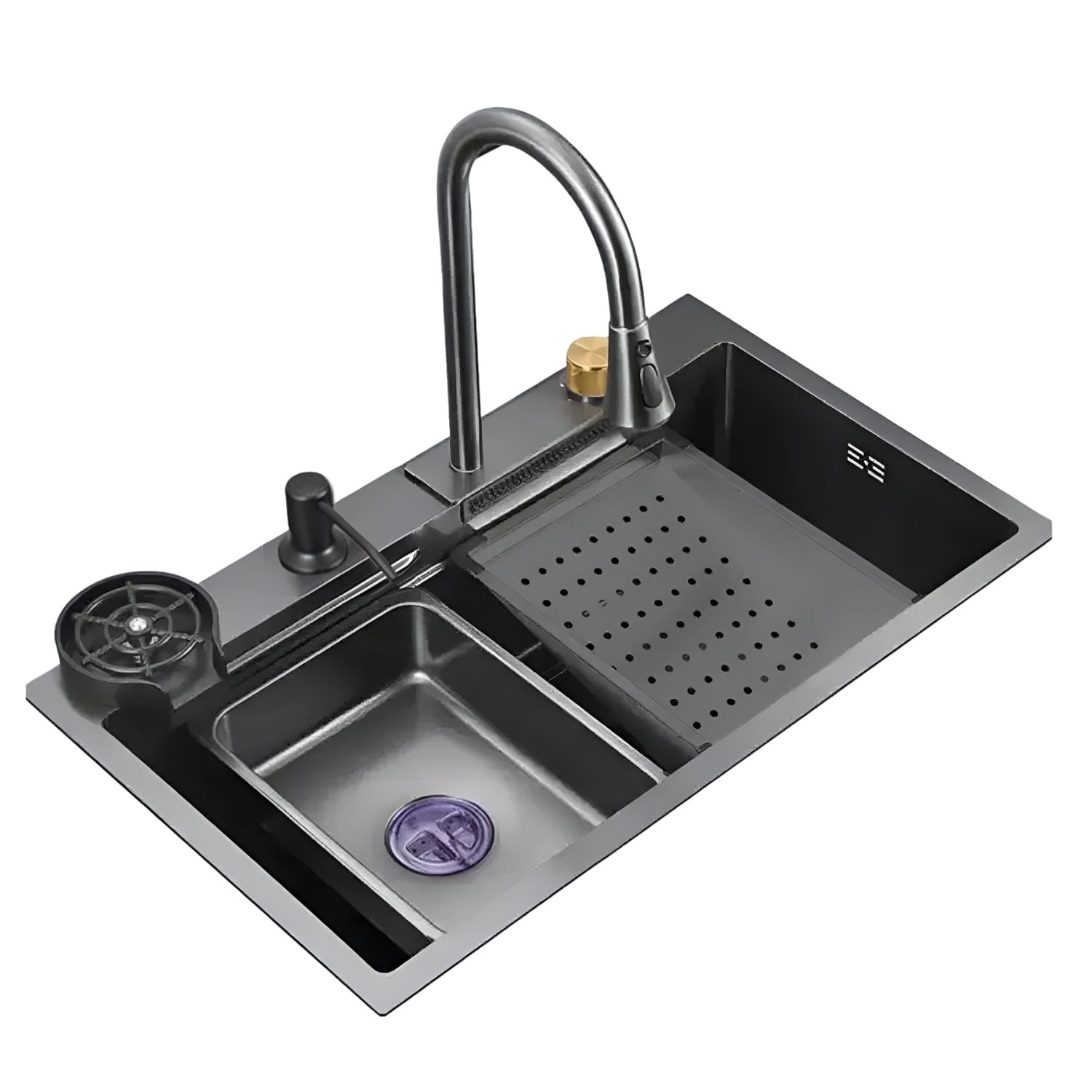 Lavadero de Cocina Multifuncional Premium Cromado Alfa AFL-554